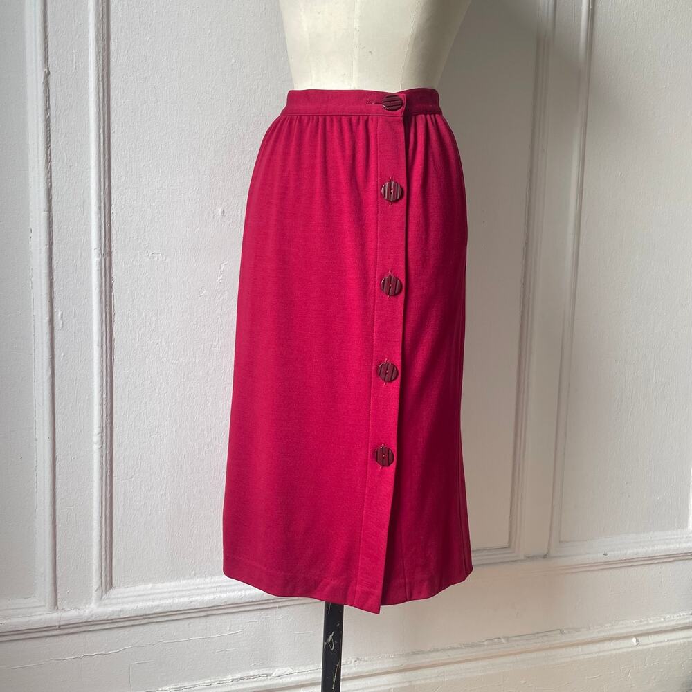 70s MISSONI Vintage Wool Wrap Skirt Button Front Made in Italy Pencil Skirt w:26